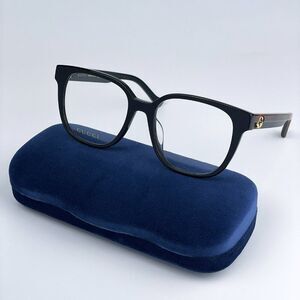 NEW Gucci GG1305OA 001 Black Havana Rectangle Women Eyeglasses